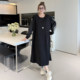 
Yuanzijia large size autumn simple and versatile loose Korean style round neck long dress