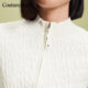 Vero Moda knitted cardigan spring casual three-dimensional letters half turtle neck zipper jacket for women 324124018