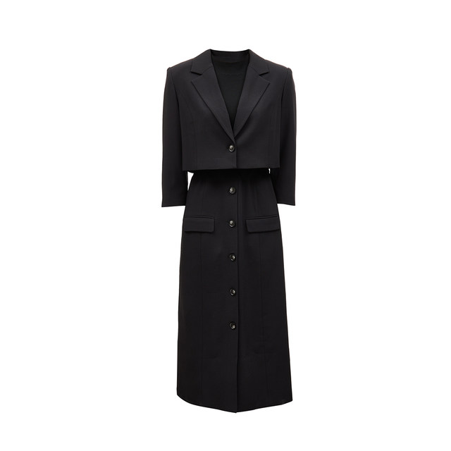 Vero Moda dress 24 autumn new two-piece knitted patchwork little black skirt suit jacket 32447C014