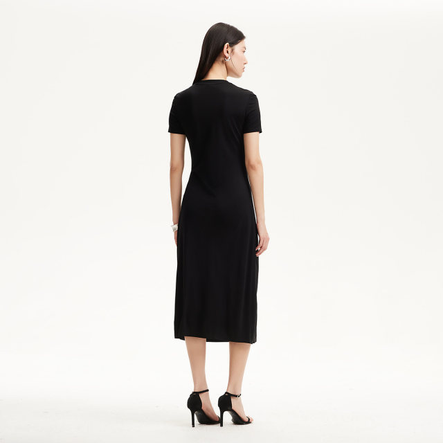 Vero Moda Dress for Women 2025 Spring New Letter Embroidery Decorative Straight Dress Comfortable and Casual
