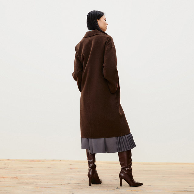 Couture Made woolen 24 autumn and winter new 100% yak velvet long woolen coat 324327006