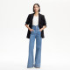 Vero Moda Jeans 2025 early summer new removable overalls waist seal high waist slightly flared cotton soft and elastic