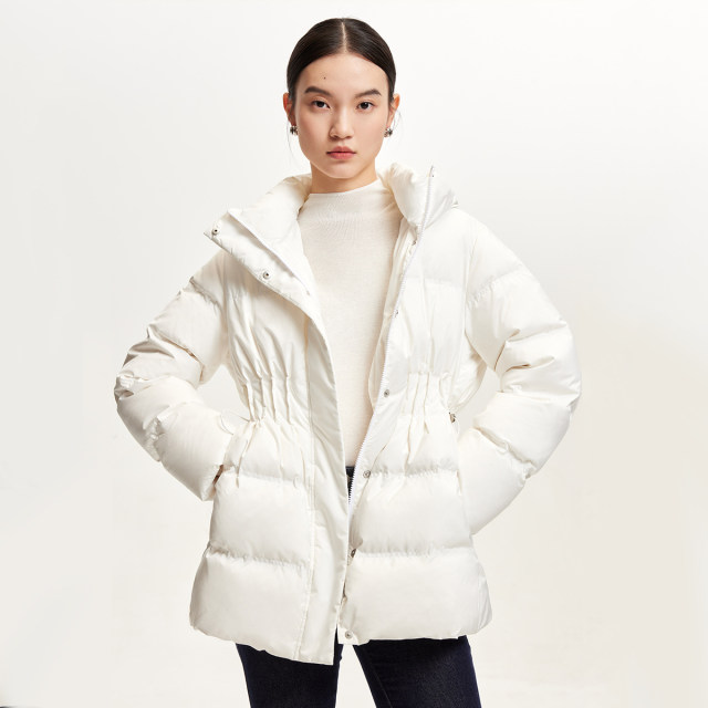 Vero Moda down jacket female 2024 autumn new pump rope folds checkered texture fabric 90 white duck down