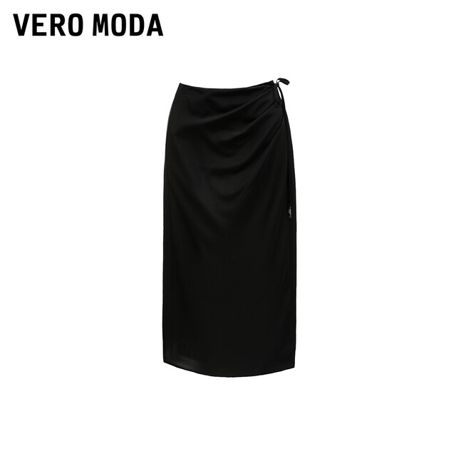 Vero Moda skirt 24 autumn new one-piece lace-up pleated long skirt fashionable long skirt 324316023