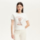 Vero Moda cute pet party T-shirt 2025 summer new cotton top cat and dog print front shoulder short sleeve playful
