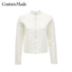 Vero Moda knitted cardigan spring casual three-dimensional letters half turtle neck zipper jacket for women 324124018