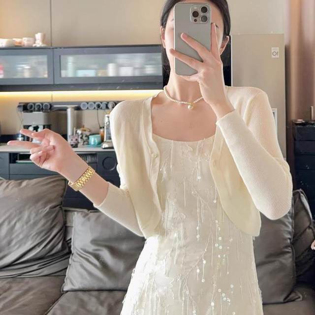 Large size women's French high-end fringe bead piece fish tail suspender dress birthday party temperament light luxury dress