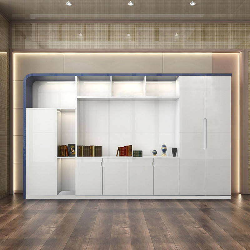 文件柜创意烤漆总经理老板总裁背柜简约现代白色办公室家具书柜