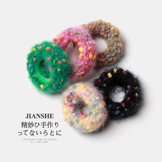Autumn and winter new colorful popular hair ties, Japanese and Korean temperament, high elasticity, thick head rope, hair rubber band, ponytail hair rope