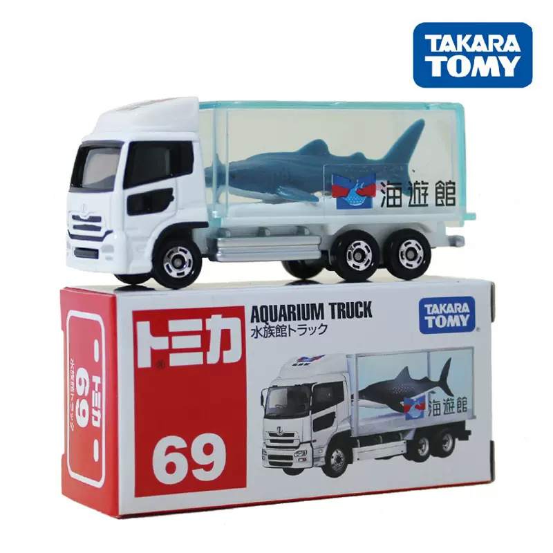 Tomy多美卡69號大阪海遊館鯊魚運輸車合金車模口袋推車