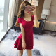 Thicked hot girl small black skirt short skirt summer new heart -style nighttime sexy dress reduction age thin nightclub women's clothing
