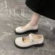 Junior high school students and elementary school students white and black shoes Japanese girl school uniform princess shoes chorus performers performed shoes
