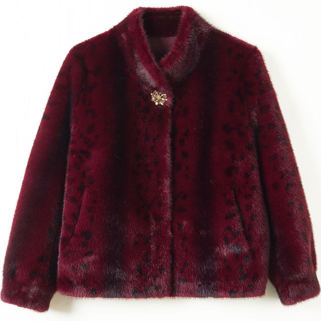 Hengyuanxiang middle-aged and elderly mothers mink fur coat autumn and winter lady fur all-in-one mink fur top