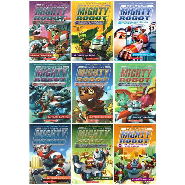 English Original Ricky Ricotta's Mighty Robot Mighty Robot 9 Volumes of Underwear Superman Captain Dav PilKey Full Color Children's Bridge Novel Book Primary School English Reading