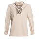 Yangmen long-sleeved shirt women's stand-up collar pleated collar pullover shirt puff sleeves 2025 spring new top commuter