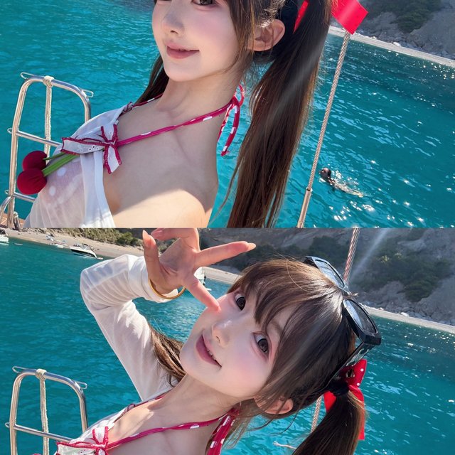 2025 new niche cute pure lust style cherry split skirt bikini cover-up swimsuit