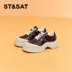 Saturday thick sole shoes for women 2025 spring new retro leather breathable niche soft sole sports casual shoes for women