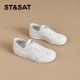 Saturday flat-sole white shoes for women 2025 spring breathable one-foot casual training shoes for women