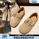 Saturday leather soft bottom single shoe female 2024 autumn new comfortable lazy lazy one pedal bean shoes commute work