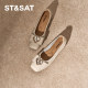 Saturday shallow mouth single shoes 2025 spring new mothers shoes flat sole comfortable and commute women's shoes SSD111263