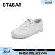 Saturday flat-sole white shoes for women 2025 spring breathable one-foot casual training shoes for women