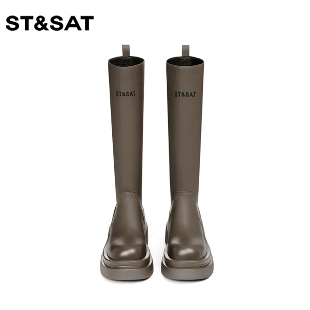 Saturday's fashionable brown knight boots new winter thick-soled heighten over-the-knee boots for women