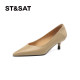 St/Sat/Sat Saturday 2025 new soft sole and no tiring high heels black versatile formal temperament women's singles shoes