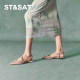 Saturday shallow mouth single shoes summer new pointed toe flat sole comfortable daily shopping women's shoes SSC2114309