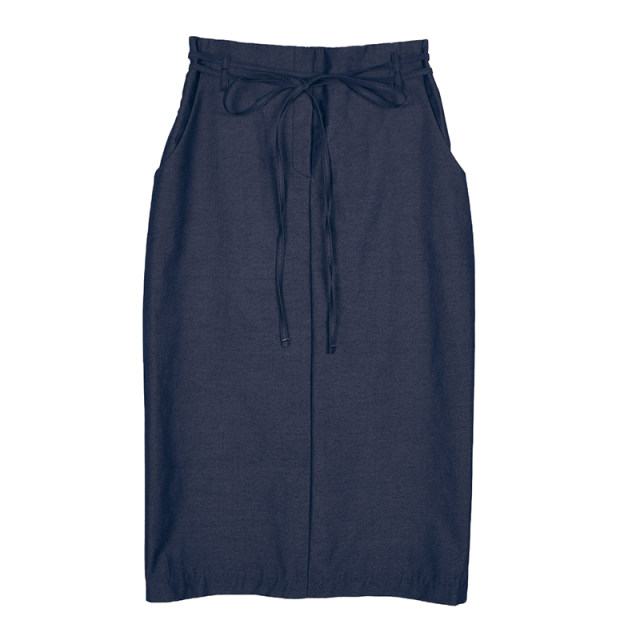 Da Ai's Palace denim cotton skirt for women 2024 summer new fashion simple strap commuter mid-length skirt