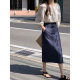 Da Ai's Palace denim cotton skirt for women 2024 summer new fashion simple strap commuter mid-length skirt