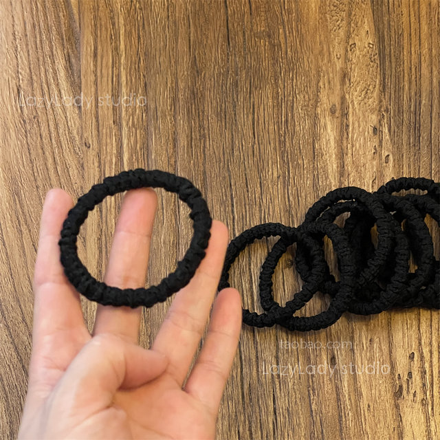 10 packages ~ high elasticity, easy to use basic black hair rings, shop owner's recommendation, versatile plain ring headband rubber band
