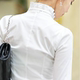 Autumn shirt for women long sleeves plus velvet large size lace stand collar lace professional cotton shirt slim base top inch