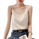 Sling vest female with white beauty -backed acetic acid simulation silk top satin Summer suit imitation mulberry silk bottoming shirt
