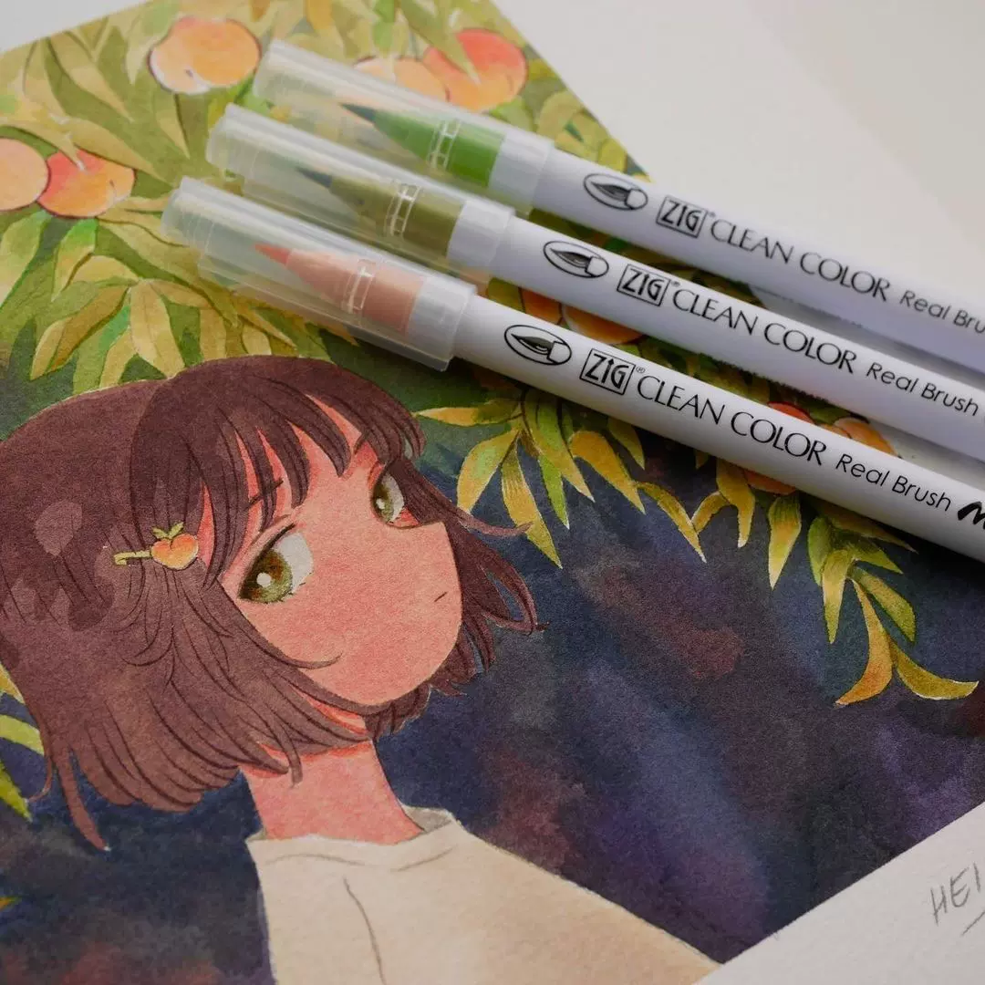 套装吴竹6000毛笔头软头水彩笔漫画笔插画笔手账