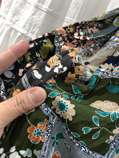 Retro holiday ethnic style colorful floral long skirt for women 2025 spring and summer drooping printed pleated large umbrella skirt