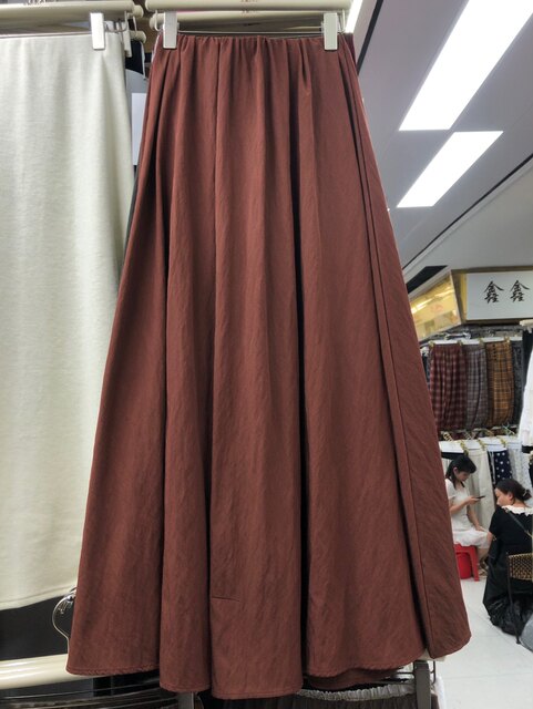 Yamamoto Wind Falling Skin Skirt Long Fall Various High waist Slender A -line Temperature Skirt Skirt Skirt
