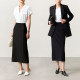 Amii commuting versatile high waist straight skirt for women in summer, slimming over the knee long one-step skirt 2023 new long skirt