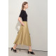 AMII2025 spring new high -end commute wind straight out of the waist loose A -line skirt skirt female black skirt
