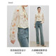 Clothing and beautiful big streamer floral chiffon shirt for women 2025 spring new loose belly light luxury top
