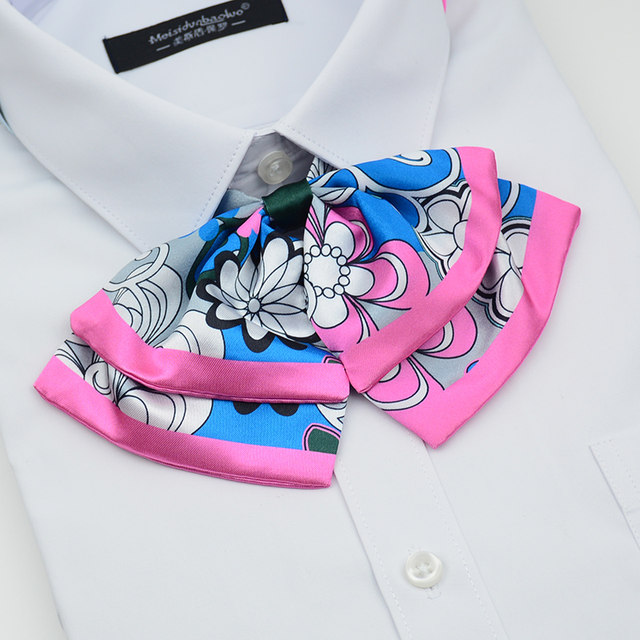 Agricultural Bank of China tie head flower women scarf flower hair clip top clip bow red blue summer bow tie
