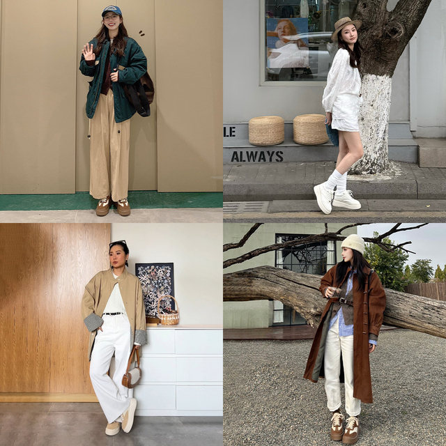 [Same style as Shen Mengchen/Qin Lan] Kissing Cat [Heightened Toffee within 8cm] Thick-soled moral training shoes, white shoes