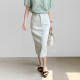 11879 denim skirt spring, summer, autumn, H-shaped simple and fashionable commuting daily long skirt Korean imported your skirt
