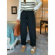 NAZ's large size autumn and winter new high -waisted laziness, loose, lean leisure pants fat mm retro straight pants
