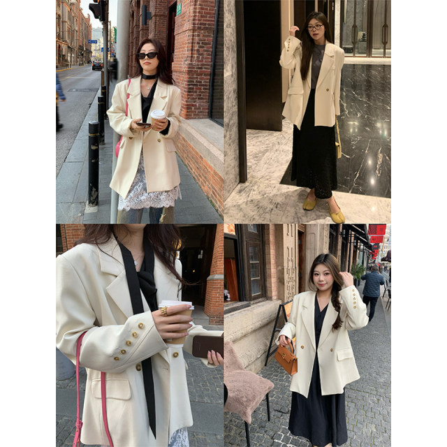 NAZ's large-size spring new niche design feel loose mid-length casual and fashionable fat mm blazer
