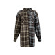 NAZ's large size spring dress American retro loose fashion spliced ​​plaid shirt fat mm letter casual top