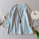 Cotton and linen jacquard embroidered flared sleeve shirt for women in spring and summer new Chinese style retro button large-size stand-up collar short top