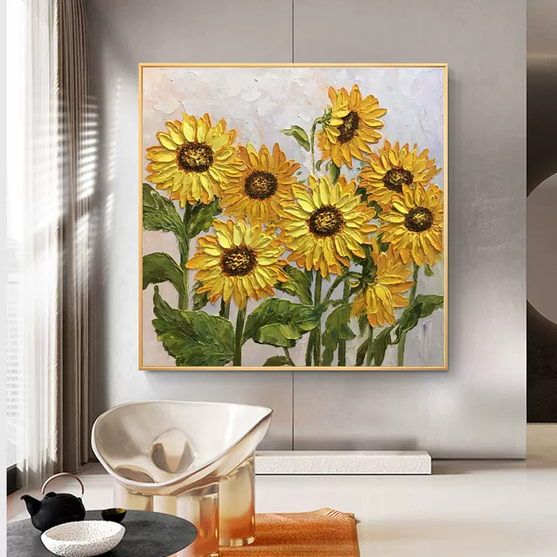 花が美しい 純粋な手描きの油絵 花卉画 応接間掛画-6 - 絵画