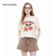 MISS COCOON white pure cotton short-sleeved 2025 summer new iron diamond pattern round neck inner T-shirt