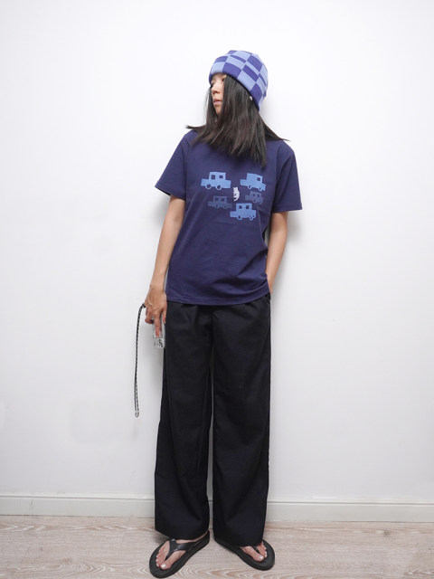 Circ Store x YAN CONG Artist Cooperation Blue Car T-shirt Handmade Silk Screen Printing