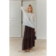MRS Studios summer with silk acetate breathable cool asymmetric elastic waist cake skirt